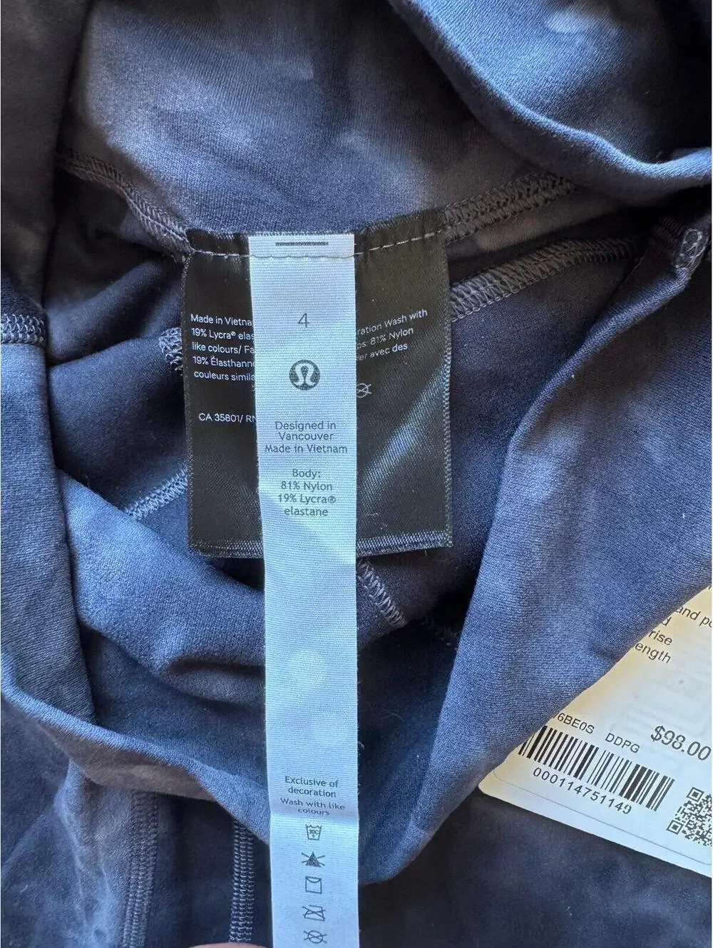 Lululemon Align High Rise 21” Diamond Dye Grey DDPG Size 4 NWT